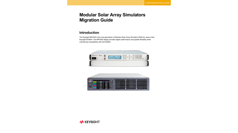 Modular Solar Array Simulators Migration Guide